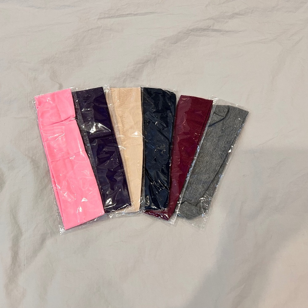 Set of 7 Cotton Soft Stretchy Sport Yoga Headbands